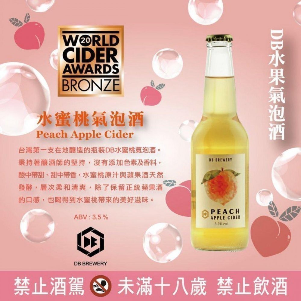 『DB水蜜桃氣泡酒』贏得2020年世界蘋果酒大獎銅牌