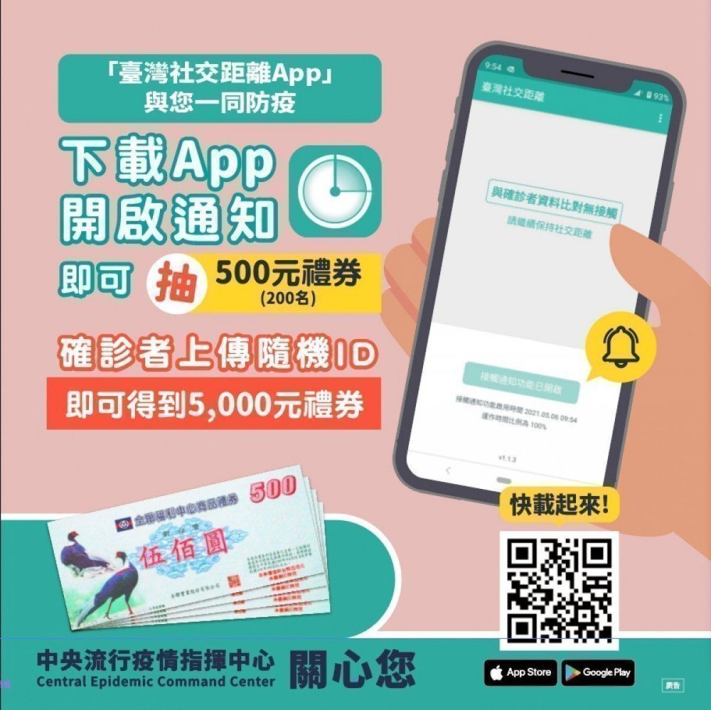 『抽獎』下載臺灣社交距離APP 抽DB防疫箱